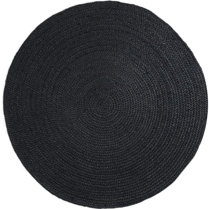 Vloerkleed Jute Rond Antraciet ø200 cm - Jute Vloerkleed – Natuurlijk Design