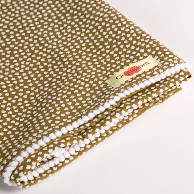 Oogappel Hartjes Katoen Wieglaken 75x100 cm-Bruin-Wit