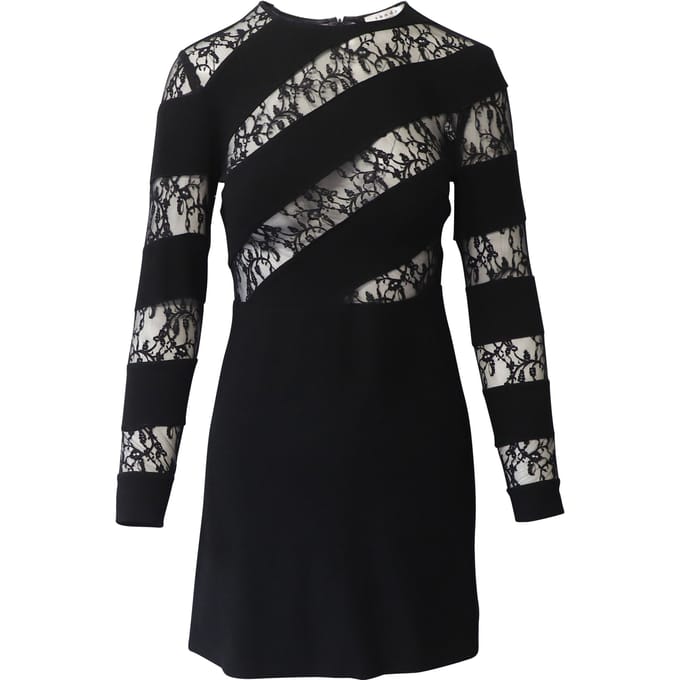 Sandro Paris kanten jurk met uitsnijdingen in zwart polyester