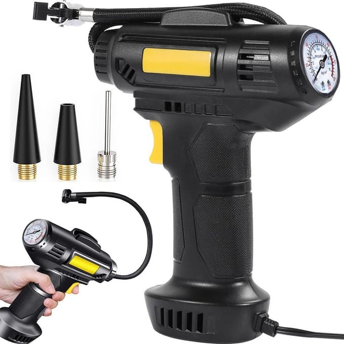 Autocompressor wielpomppistool 12v 120w 10 bar