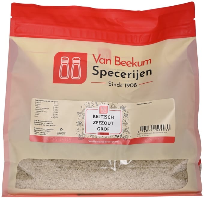 Van Beekum Specerijen - Keltisch Zeezout Grof - 2 KG (hersluitbare stazak)