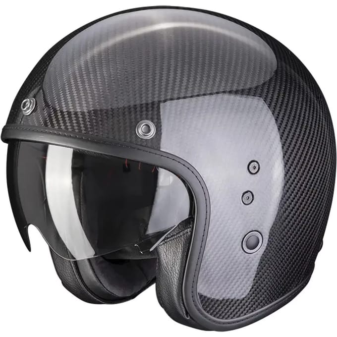 Scorpion Belfast Carbon Evo Solid Zwart Jethelm - Helm