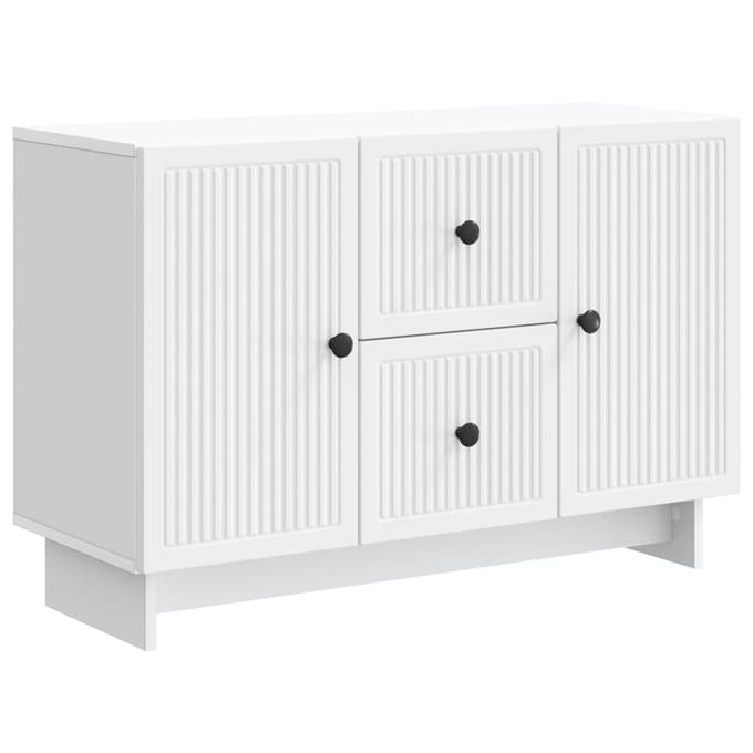 vidaXL - Dressoir - Wit - 89 - x - 34,5 - x - 60 - cm - Bewerkt - hout