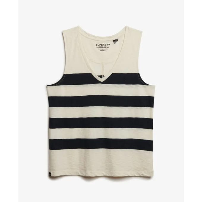 Superdry Studios Vee Mouwloze V-hals T-shirt Wit 2XS Vrouw