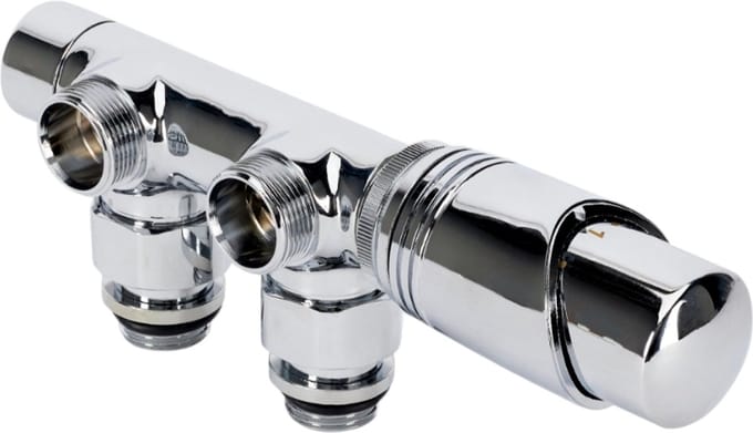 Sanivesk Luxe Radiator Onderblok Set Haaks Chroom