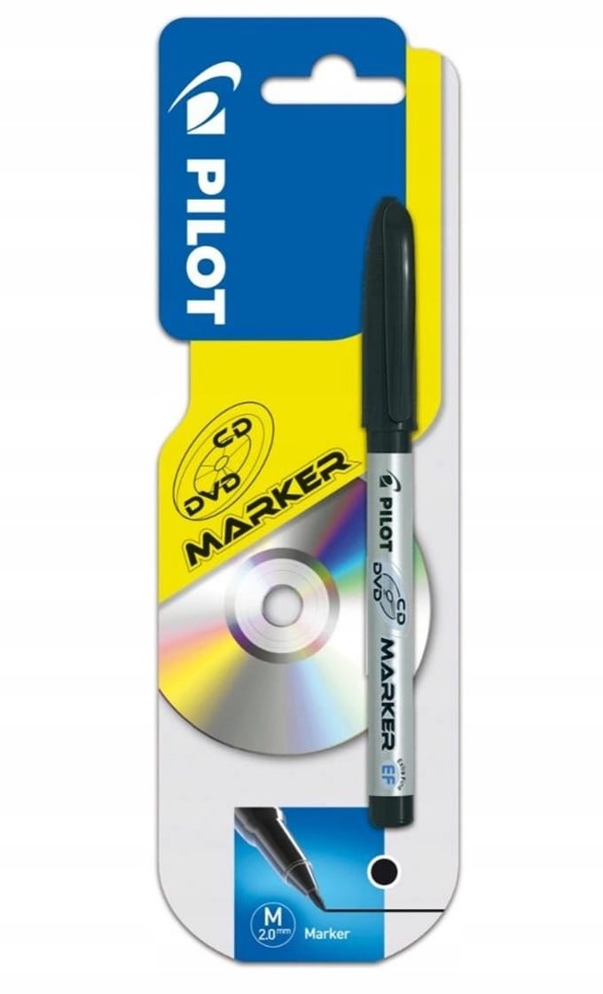 PILOT CD/DVD Marker Zwart - Permanent voor diverse ondergronden