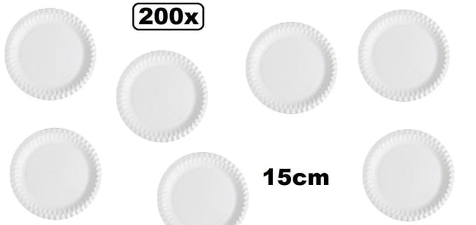 200x Kartonnen borden wit 1 vaks 15cm