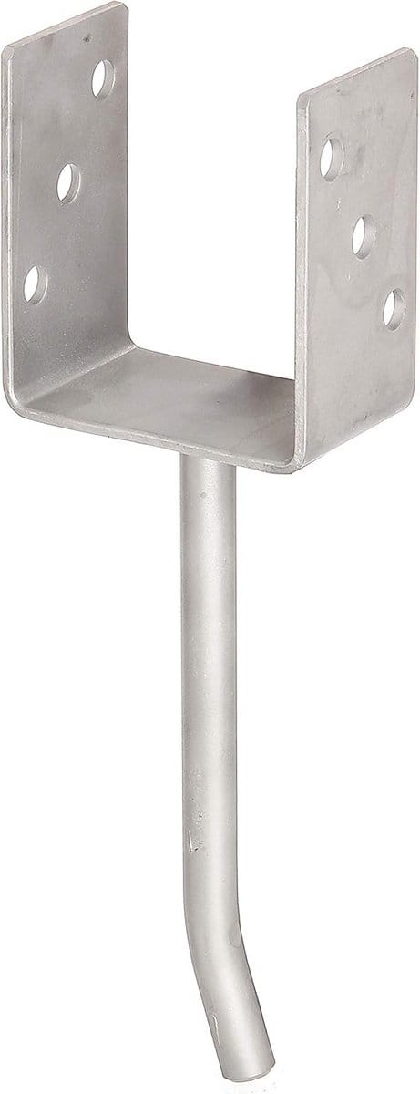 U-Paalhouder met Betonanker - RVS - Vrije Breedte 91 mm