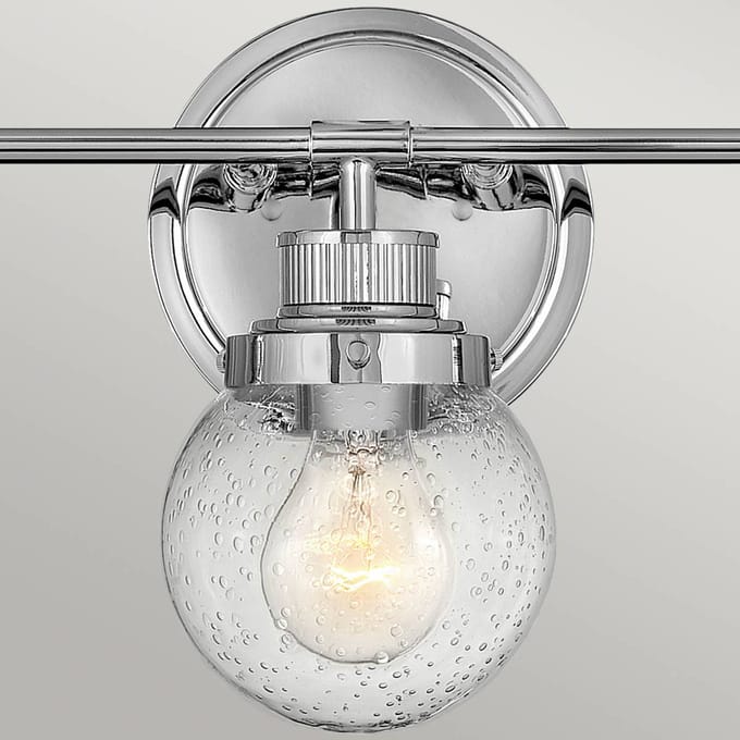 Hinkley LED Badkamerarmatuur Poppy | 3X E27 Max 60W | IP44 | Polished Chrome