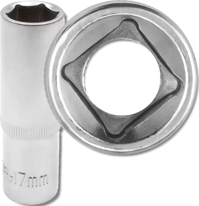 JCB CrV Serie - Diepe Dopsleutel - 1/2'' - 17mm - 6-kant