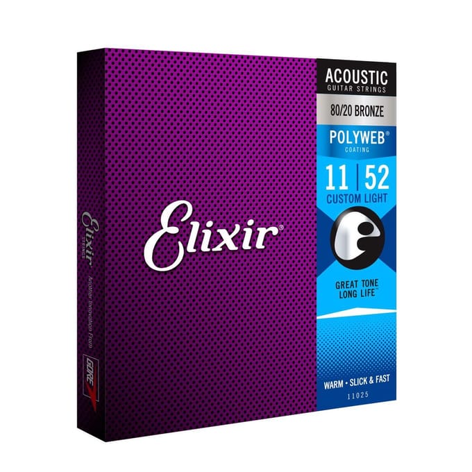 Elixir 11025 Polyweb Bronze Snaren voor Akoestische Gitaar (11-52)