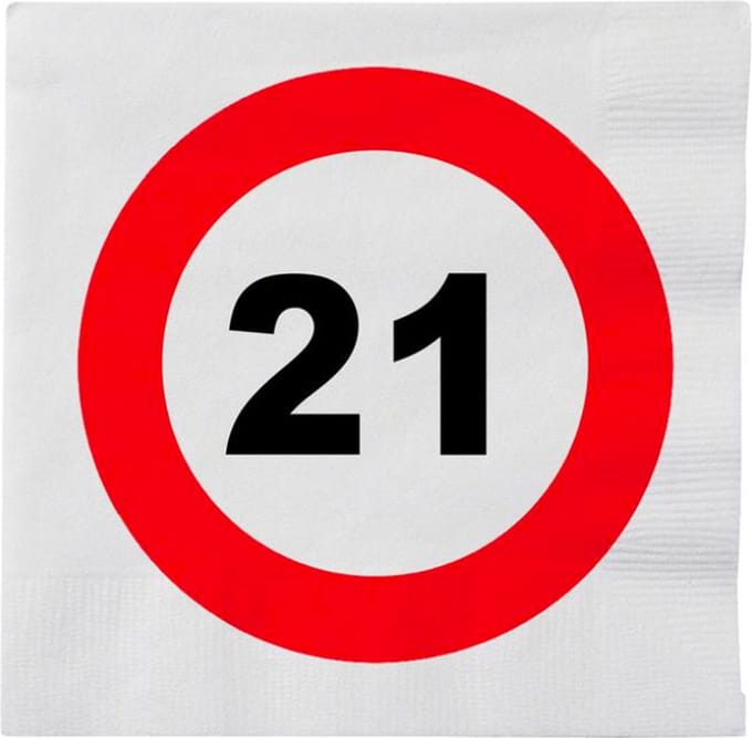 Servetten - Traffic - Verkeersbord 21 - 16 stuks