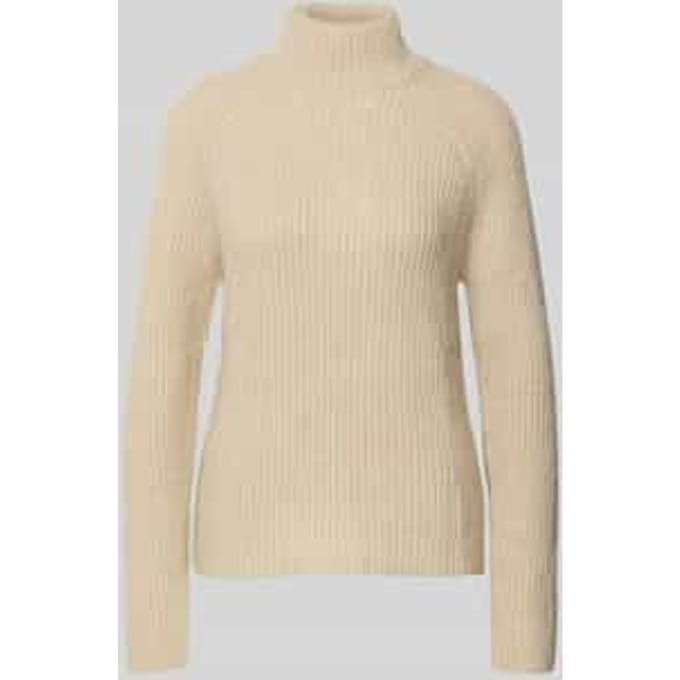 Gebreide pullover in riblook met opstaande kraag