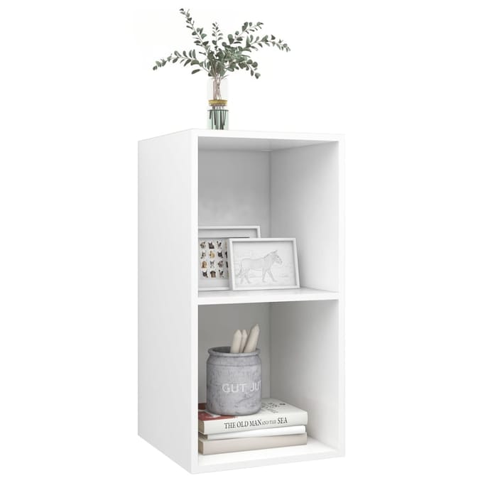 vidaXL - Tv-wandmeubel - 37x37x72 - cm - bewerkt - hout - wit