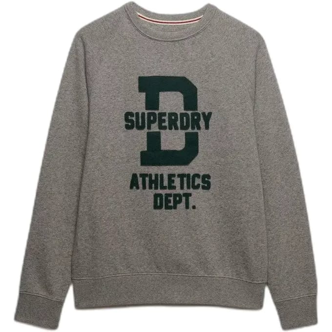 Superdry Ath Felt Applique Relaxed Crew Sweatshirt Grijs XL Man