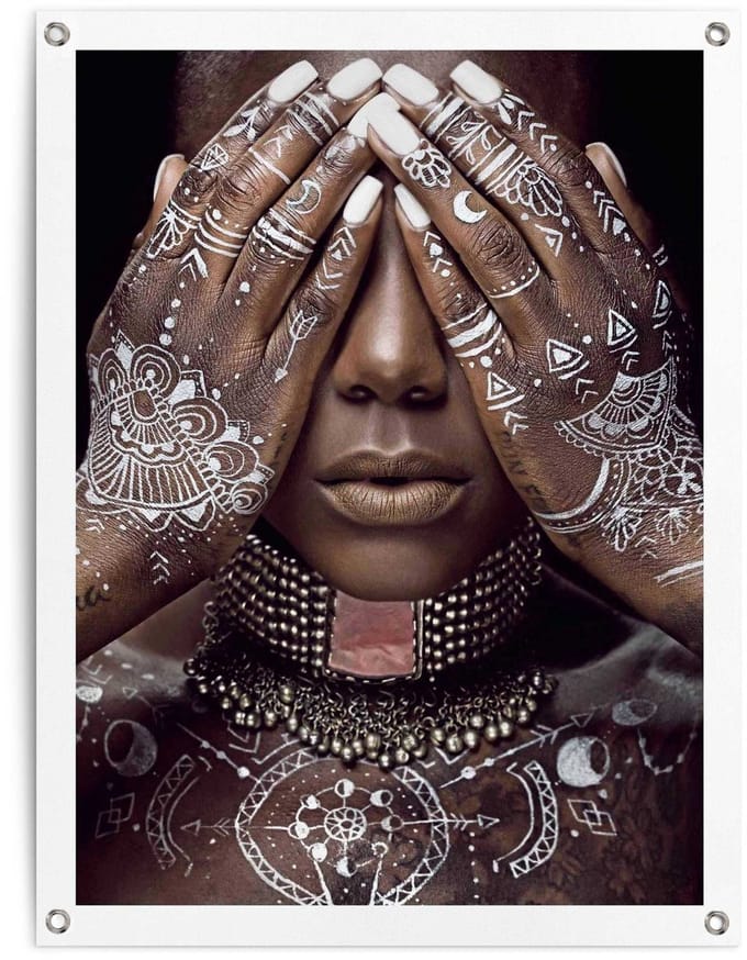 Tuinposter Afrikaanse Vrouw - 80 x 60 - Canvas - REINDERS