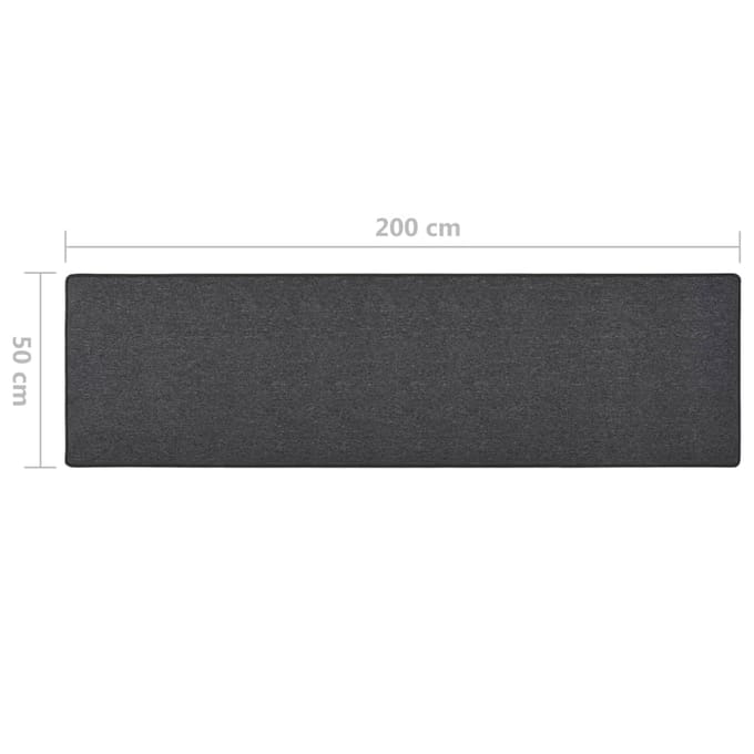 vidaXL - Tapijtloper - 50x200 - cm - antracietkleurig
