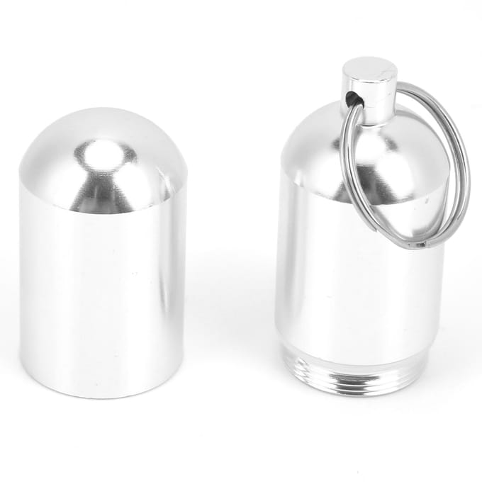 Boîte à pilules en alliage d'aluminium étanche porte-clés organisateur pour voyages en extérieur grand white