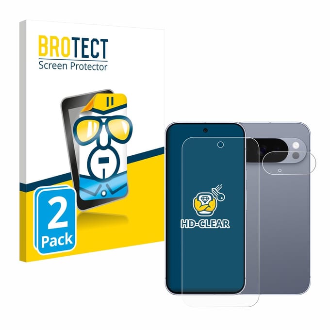 BROTECT - Screenprotector voor Google Pixel 10 Pro (Voor+Camera) - Folie Beschermfolie transparant (2 Stuks)
