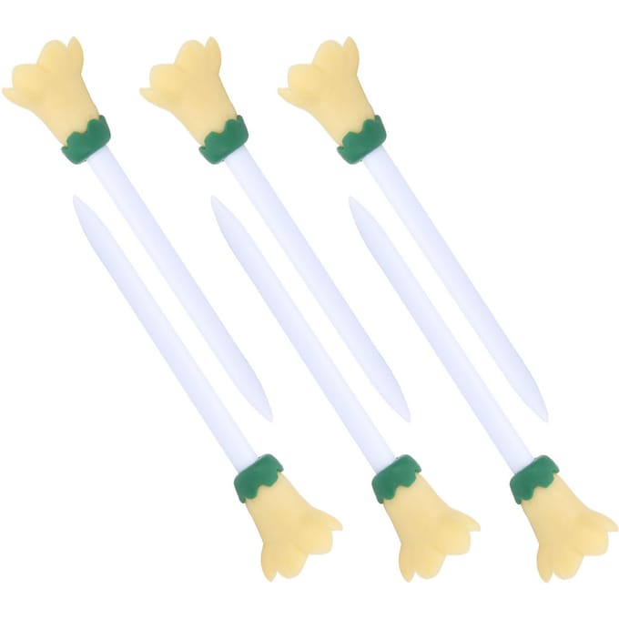 Ensemble de 6 Picots de Golf en Plastique Forme Fleur 83mm 3.3in Porte-Balle pour l'Entraînement de Golf beige