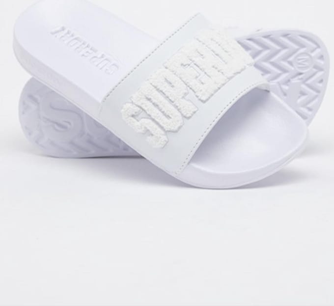 Superdry High Build - maat 36-37 - Logo Pool Slide Dames Slippers - Optic