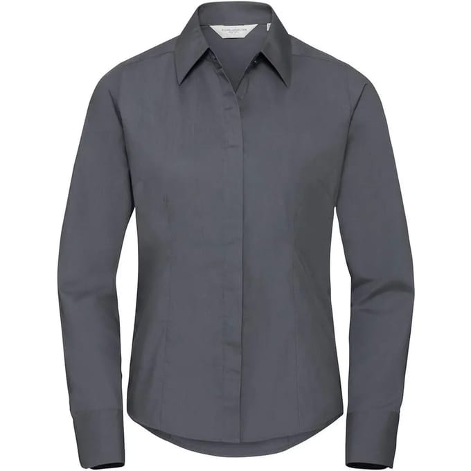 Dameshemd met lange mouwen Russell Athletic Fitted Poplin