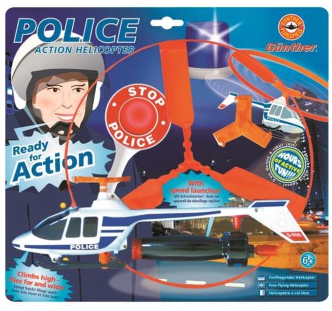 Werpvliegtuigje Gunther Police Copter GU1684 Wit 36 x 27 x 30