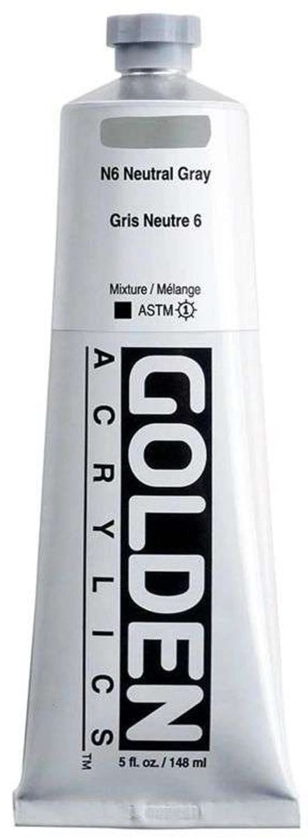 Golden Heavy Body Acrylverf N6 Neutraal Grijs 148 ml