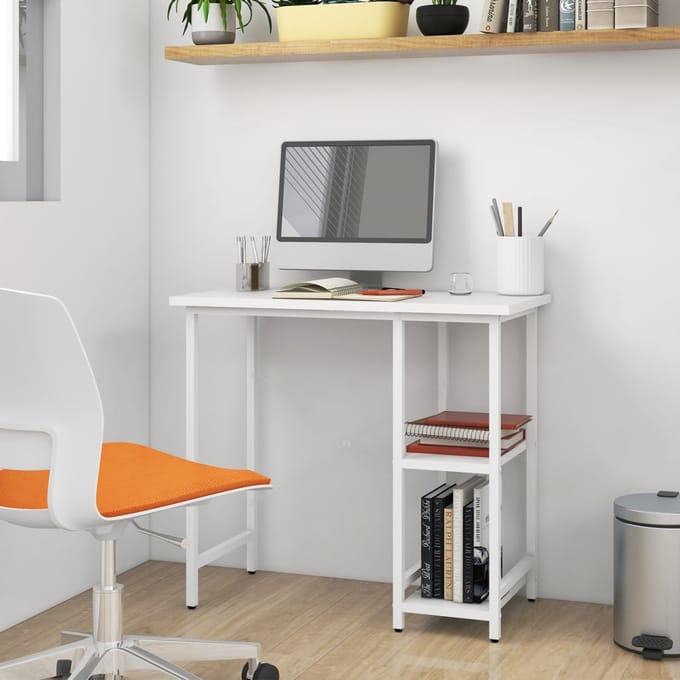 vidaXL - Computerbureau - 80x40x72 - cm - MDF - en - metaal - wit