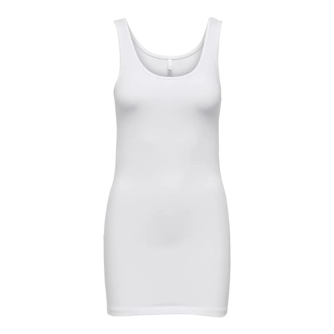 Only witte dames top   Ronde hals   Regular fit   Mouwloos Wit L
