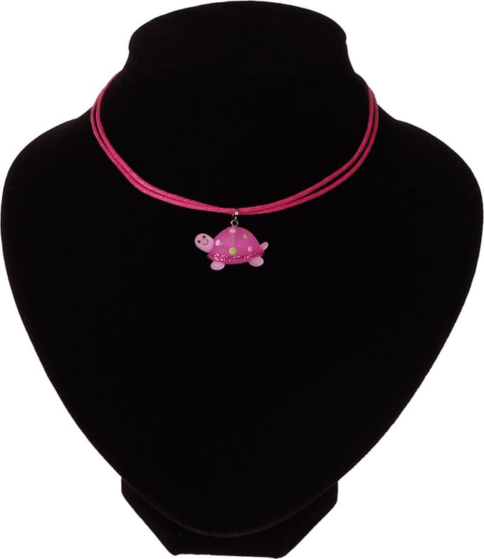 Kinderketting fuchsia met schildpad