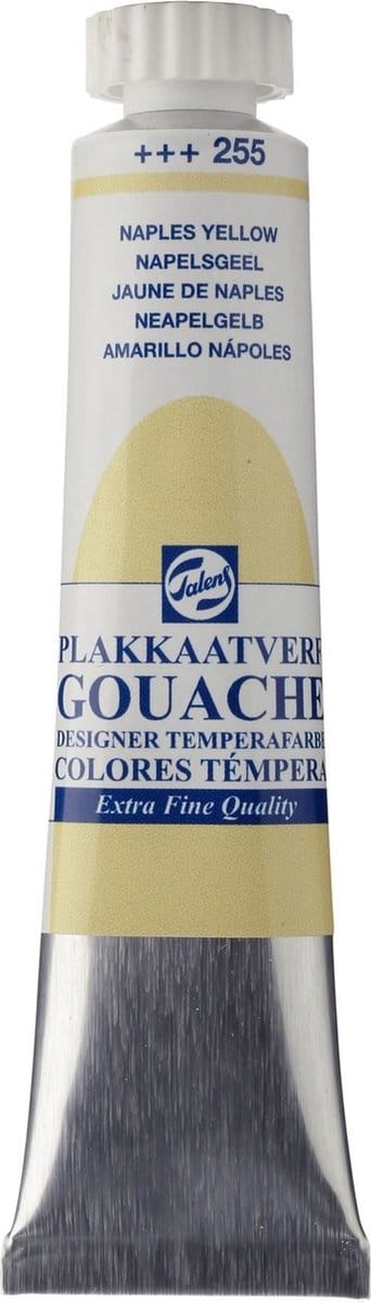 Plakkaatverf - 255 Napelsgeel - Gouache extra fine - Talens - 20 ml