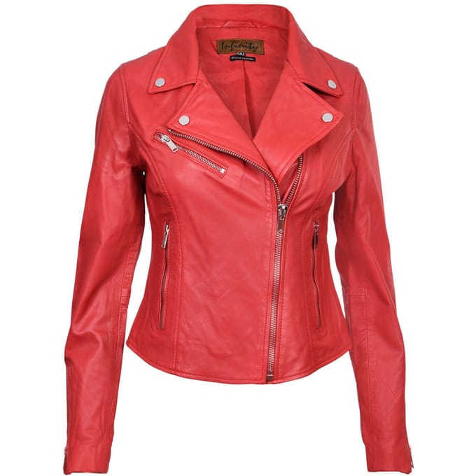 Dames klassiek leren Brando bikerjack-Loughton