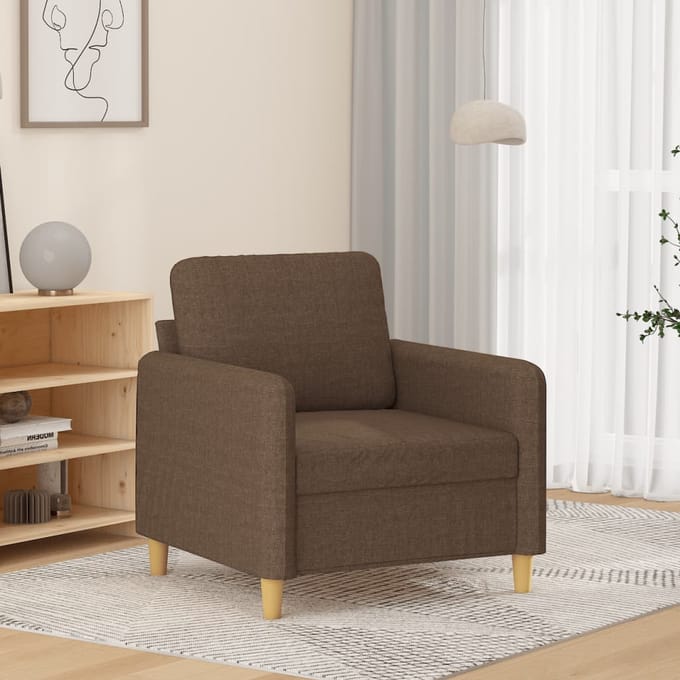 vidaXL Fauteuil 60 cm stof bruin