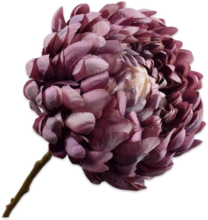 Silk-ka Kunstbloem Chrysant Tak Paars-Creme 64 cm