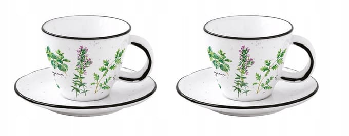 Easy Life Herbarium Espressokopjes Set - 2 stuks, 120ml