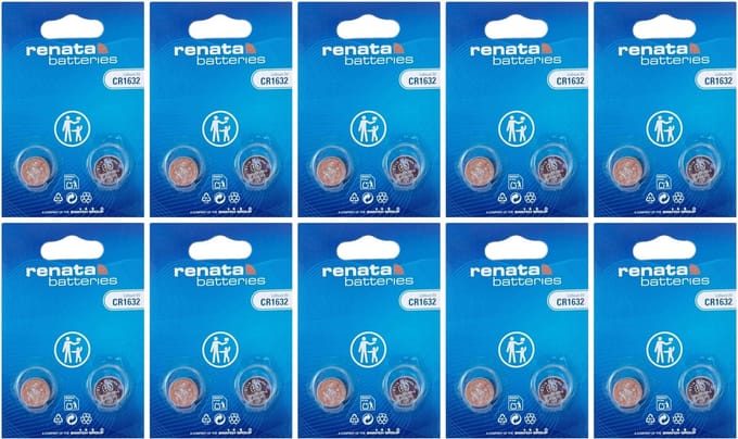 Renata - Knoopcel batterijen - CR1632 - Lithium - 3V - 20 stuks