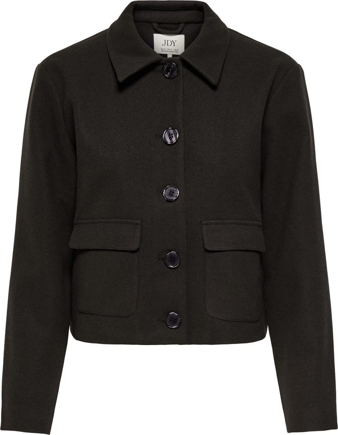 Jacqueline de Yong bruine dames blazer   Punt kraag   Regular fit   Klepzakken   Knoopsluiting   Duurzaam   Lange mouw Bruin M