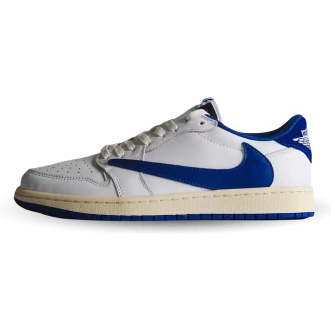 Air Jordan 1 Retro Low OG SP Fragment x Travis Scott Sail Military Blue