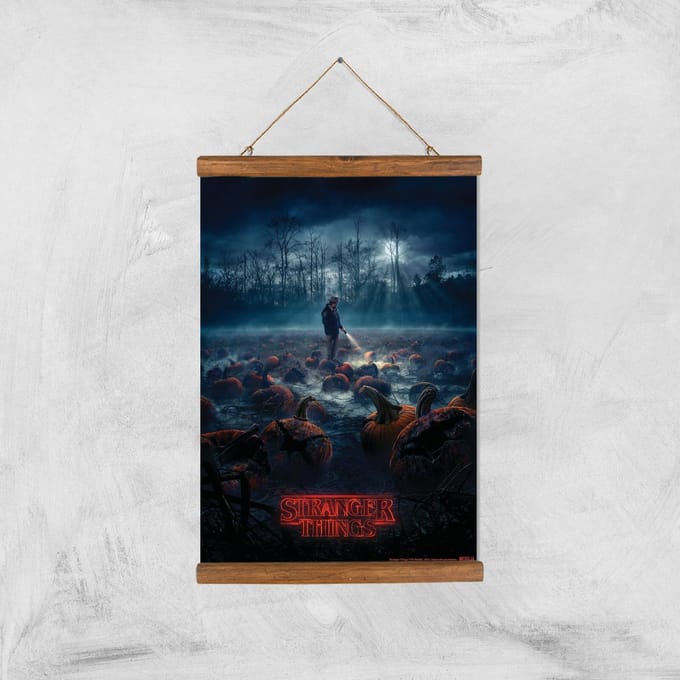Stranger Things Pumpkin Patch Giclee Art Print - A3 - Wooden Hanger