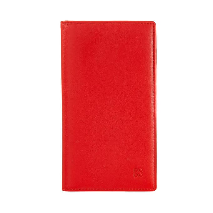 Grote rechthoekige damesportemonnee van leer van het merk DUDU red