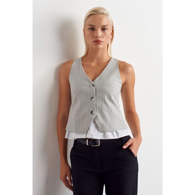 Gestreepte Cropped Gilet