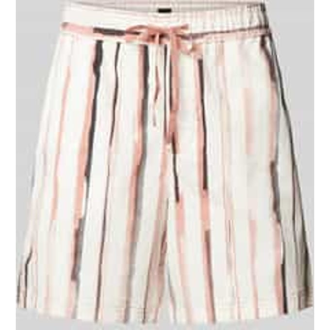 Korte regular fit broek met streepmotief, model 'Sandrew'