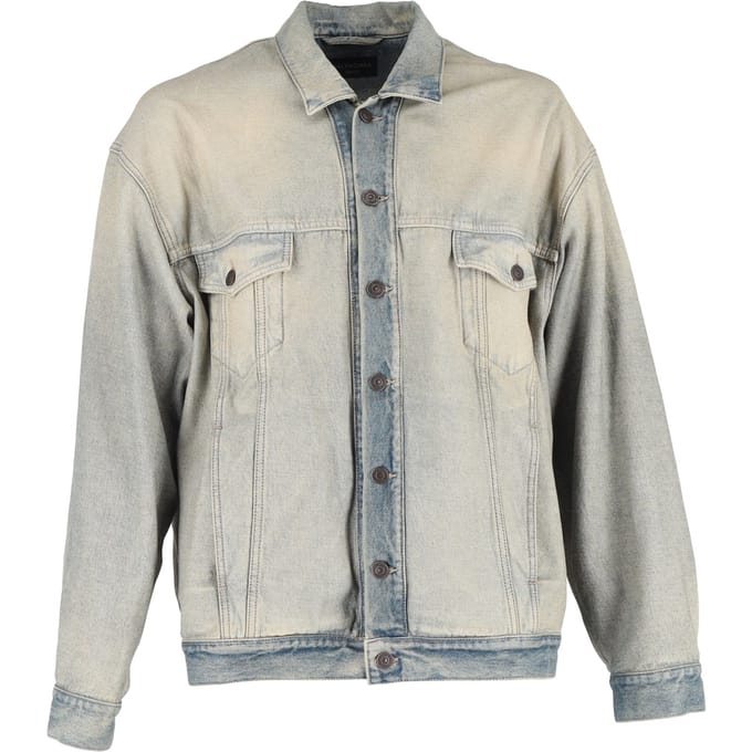 Balenciaga Gewassen Denim Jacket in Blauwe Katoen