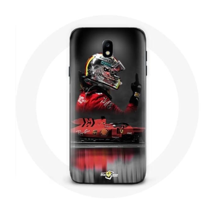 Coque - Formule 1 - Samsung Galaxy J3 2017 - Rouge - Sebastian Vettel - Rigide rouge