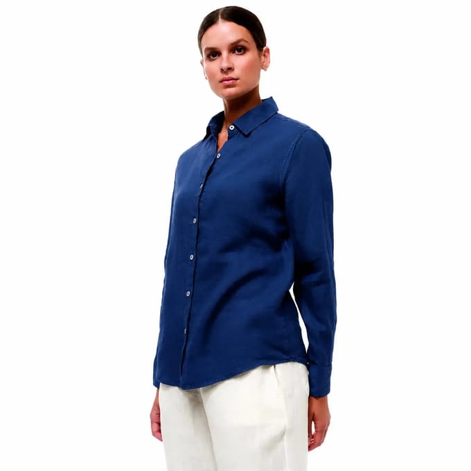 Damenlinnen lange mouwen blouse Haris Cotton Essentials