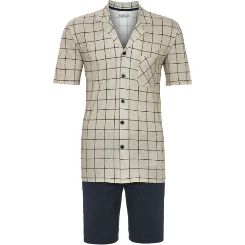 Ringella Katoenen heren doorknoopshortama beige Beige man 54
