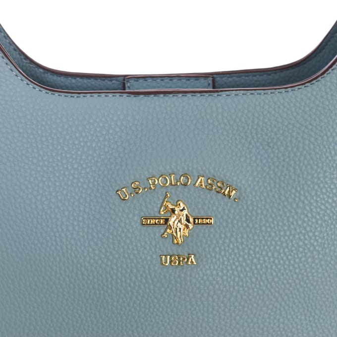 U.S. POLO ASSN. Schoudertas Stanford Hobo Bag Light Blue Lichtblauw