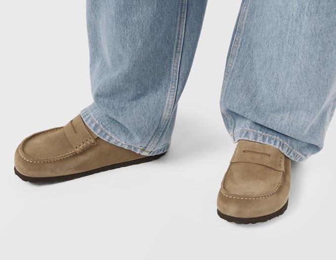 Birkenstock Naples Wrapped Suede Leather Sandalen bruin