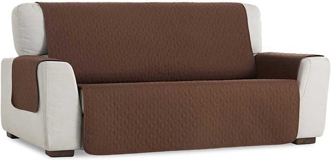 Geo Quilt - Bankbeschermer - 240cm breed - Bruin - Teflon beschermlaag - Anti-slip onderkant